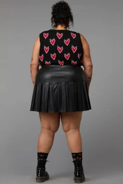 Curve Flamin Embossed Pu Skirt