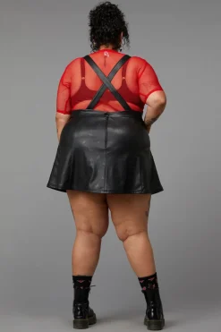 Curve Flamin Embossed Pu Pinafore