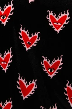 Curve Flamin Hearts Velour Hoodie