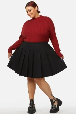 Curve Grave Respect Pleated Skirt