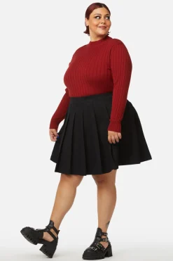 Curve Grave Respect Pleated Skirt
