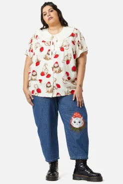 Curve Kitty Kisses Collar Blouse