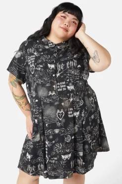 Curve Lover'S Departure Print Dress