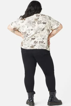 Curve Lover'S Departure Printed Blouse