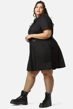 Curve Metal Collar Tip Punk Dress