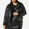 Curve Ornate Metal Pu Jacket