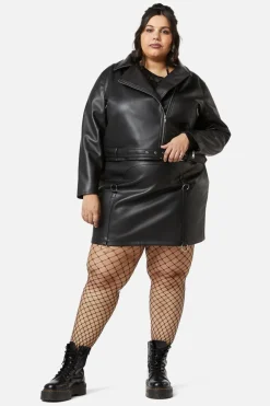 Curve Ornate Metal Pu Jacket