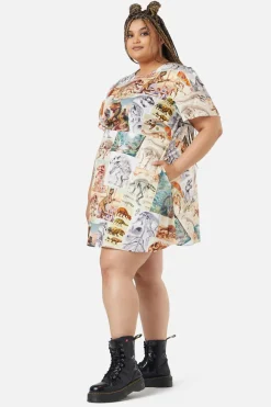 Curve Prehistoric Dino Tile Pr Dress