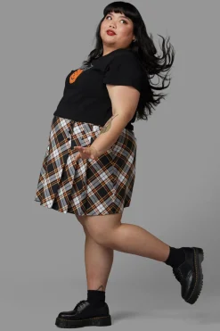 Curve Pumpkin Tartan Skirt