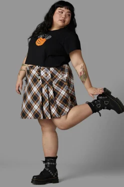 Curve Pumpkin Tartan Skirt
