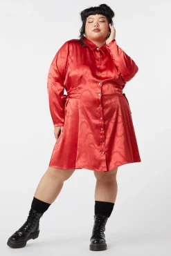 Curve Under Sentence Satin Dress