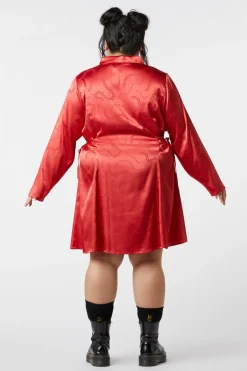 Curve Under Sentence Satin Dress