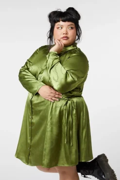 Curve Under Sentence Satin Dress