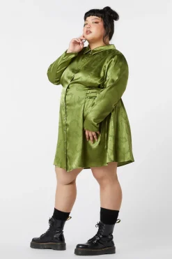 Curve Under Sentence Satin Dress