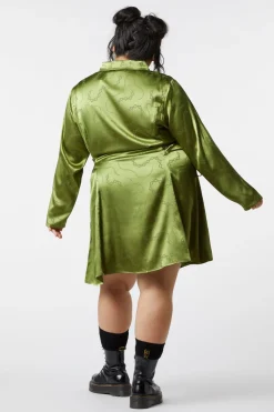 Curve Under Sentence Satin Dress