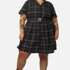 Curve Victoria Tartan Pleated Dress