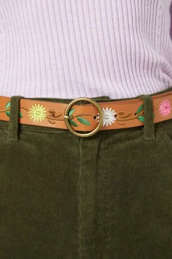 Daisy Embroidered Belt