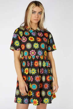 Daisy Jersey Smock Dress