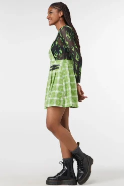 Dazed Tartan Pleat Pinny