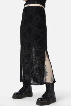 Decaying Days Flocked Mesh Skirt