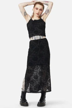 Decaying Days Flocked Mesh Skirt