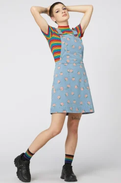 Denim Peach Bib Pinafore