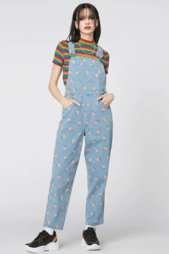 Denim Peach Long Overall
