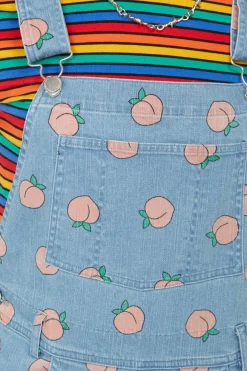 Denim Peach Long Overall