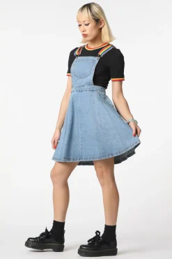 Denim Rainbow Strap Pinny