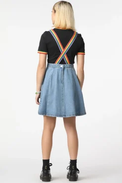 Denim Rainbow Strap Pinny