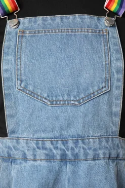 Denim Rainbow Strap Pinny