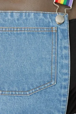 Denim Rainbow Strap Pinny