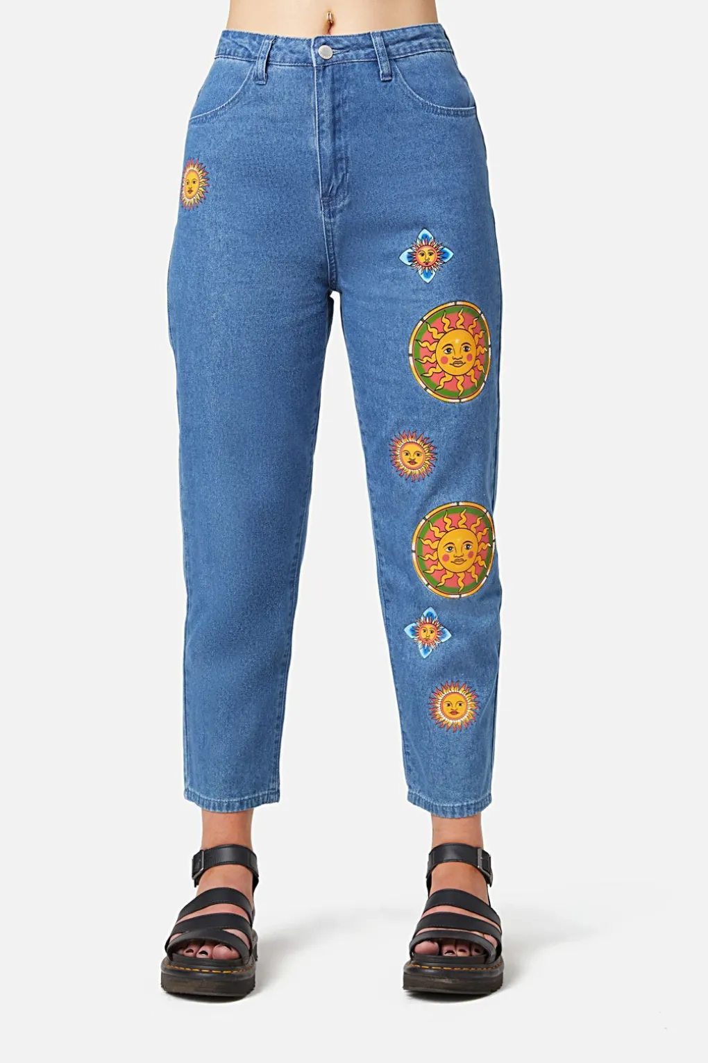 Denim Sun Print Jean