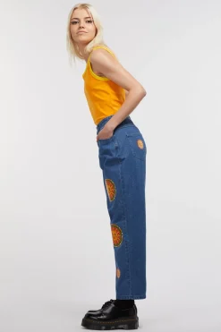 Denim Sun Print Jean