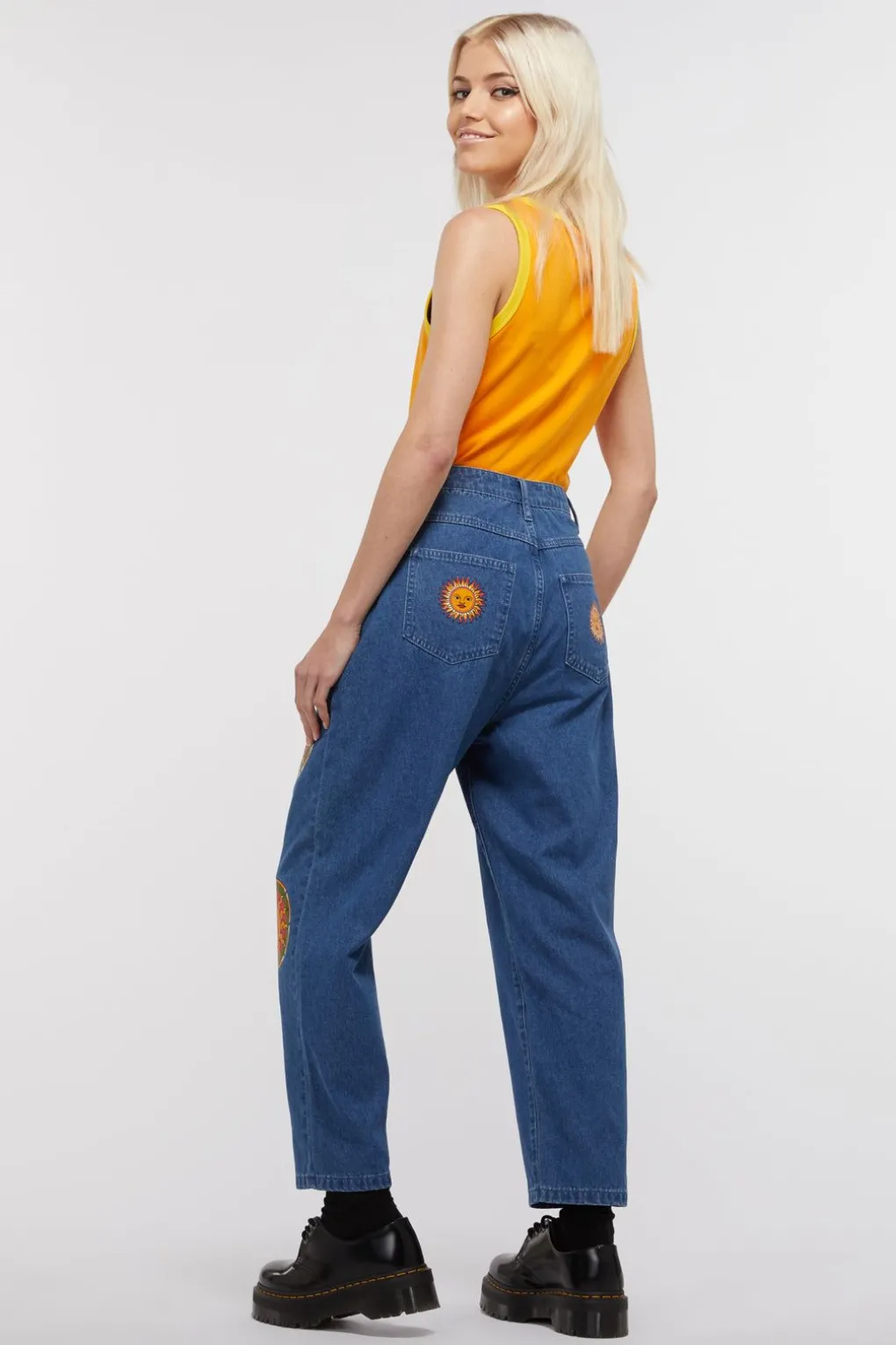 Denim Sun Print Jean