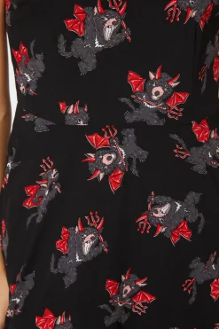 Devil Viscose Skater Dress