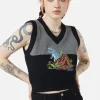 Dinosaur Contrast Knit Vest