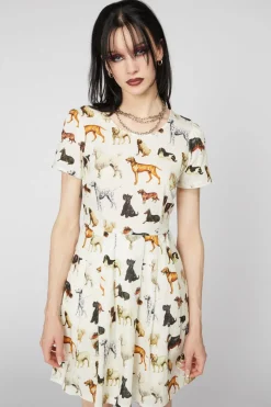 Doggo Cotton Pleated Dress