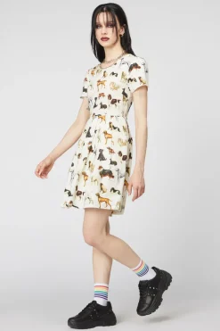 Doggo Cotton Pleated Dress
