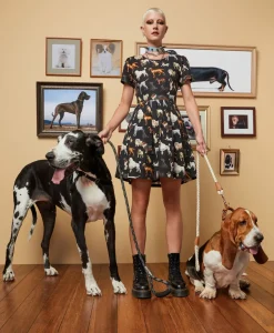 Doggo Cotton Pleated Dress