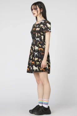 Doggo Cotton Pleated Dress