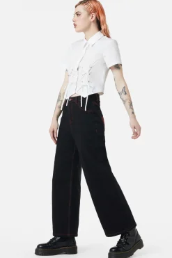 Eliza Lace Up Blouse