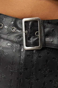 Embossed Pu Micro Skirt