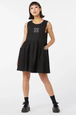 Embroidered Denim Pinafore