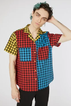 Festive Gingham Short Sleeve Shirt