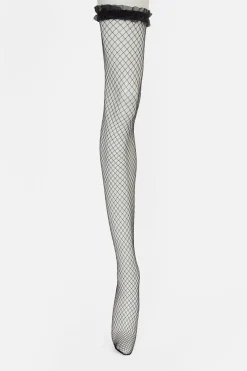 Fishnet Frill Over Knee Sock