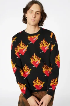 Flamed Heart Unisex Knit