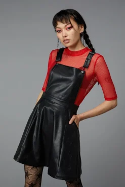 Flamin Embossed Pu Pinafore