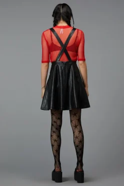 Flamin Embossed Pu Pinafore