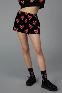 Flamin Hearts Velour Short